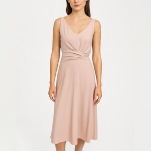 Aritzia Wilfred Darcell Wrap Dress Pink‎ Tie Back Women's Size Small Midi V-Neck